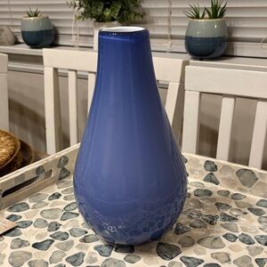Crate & Barrel Blue Caymen Vase 10.5”